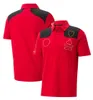 2023 NOUVELLE T-shirt de pilote F1 T-shirt Formule One Red Polo T-shirt à revers personnalisé pour hommes