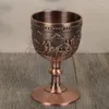 Wine Glasses European Carving Pattern Vintage Castle Classical Metal Whiskey Cup Handmade Small Goblet Household Copper Glass Bar Tool