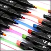 Markers Art Marker 168 kleur alcohol gebaseerde pen aquarel borstel schets dubbele tip ding 210226 drop levering office school business ind dhlbo