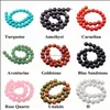 Crystal Natural Gemstone 14mm Runda pärlor för DIY Making Charm smycken Halsband Armband Löst 28st Stone Wholesy Drop Delivery Dhuip