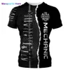 Men's T-Shirts 2023 Summer Fashion Mens T Shirt Personalized Name Mechanic 3D All Over Printed Tops Unisex Tshirts Street Casual Sports T-shirt 0304H23