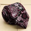 Papillon Set di cravatte skinny da uomo Paisley Multicolor Rosso Arancione Viola Nero Bianco Cravatte slim in seta bordeaux Fazzoletto da taschinoFiocco