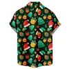 Męskie koszule T -koszulka Mężczyzn Elastyczne męskie nadrukowane świąteczne guziki z krótkim rękawem Down Beach Designer Kwiatowy Bluzka