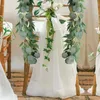 Decoratieve bloemen 2 m kunstmatige wijnstokken nepplanten groene eucalyptus bladeren slingelland wisteria rattan muur bruiloft woning decoraties