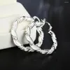 Stud Earrings Vintage Twisted Rope Hoop 925 Silver Jewelry For 2023 Women Luxury Wedding Party Gift Trenc Charm