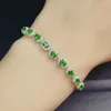 Kobiety Bracelety ślubne Europejskie i amerykańskie studenci studenci świeże imitacja szmaragd zielony turmalin z białego złota platana bransoletka urodzinowa biżuteria na przyjęcie darowe