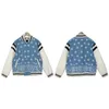 American Rhude High Street Style Style Caixa Lightning Lightning Sleeve Raglan Baseball jeans masculino e feminino casal de casal moda