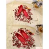 Chaussures chinoises à talons hauts rouges, Cheongsam de mariée A022801, livraison directe, accessoires d'événements de fête Dhjf9