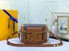 Luis vintage lvvl lvity lvse saumur handväskor l bruna medelstora blommor axelväskor m40710 kvinnliga designer dauphine handväska mode crossbody väska m46538