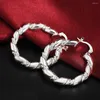 Stud Earrings Vintage Twisted Rope Hoop 925 Silver Jewelry For 2023 Women Luxury Wedding Party Gift Trenc Charm