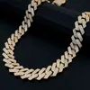 Qianjian Mens Hip Hop Iced Diamond Necklace Moissanite Gold Cuban Link Chain