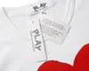 COM Men's T-shirts White Brand Red Hearts DES GARCONS CDG HOLIDAY Slim Short Sleeve PLAY T-shirt White Womens TEE