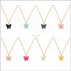 Pendant Necklaces Butterfly Necklace For Women Girls Acrylic With Goldplated Jewelry Drop Delivery Pendants Dhrzr