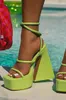 Sandals RIBETRINI Sexy Luxury Design Women Ankle Strappy Open Toe Dress Super High Heels Summer Shoes White Square
