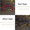 Strand Feng Shui Tibetan Buddha Obsidian Stone Beads Black Bracelets Men Women Wristband Gold Wealth And Good Luck Red Rope Bracelet