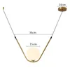 Postmodern minimalist creative glass ball pendant lamp living room restaurant designer V-shaped tube bar small hanging lamp