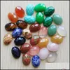 Stone Cut Faceted Natural Assorted Oval Flat Base Cab Cabochon Cystal Loose Beads For Necklace Earrings Jewelry Clothes Accessories Dh6Ja