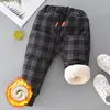 Hosen Winter Kind Dicke Fleece Herbst 2-8Y Kinder Gerade Warme Sport Hose Baby Mädchen Elastische Taille Jogger Sweatpant Für Jungen