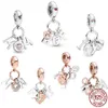 New Fashion 925 Sterling Silver Mother, Family, Happy Pendant Suitable for The Original Pandora Bracelet Necklace DIY Exquisite Jewelry Ladies Gift