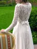 Party Dresses Stunning Lace Evening Wear With Long Sleeves Sheer Jewel Neck Beaded Prom Gowns Vestidos De Fiesta Sweep Train Chiffon