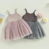 Mädchen Kleider Kleinkind Kinder Baby Mädchen Tüllkleid Glänzender Sterndruck Ärmelloses Träger Prinzessin Tutu 6M-4T