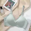 Bras Sets Rhinestone Sexy Women Lace Diamond8708 One-piece seamless hot drill smooth three-dimensional cup semi-liquid jelly strip support thin shoulder for women