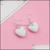 Charme Love Heart Charms Natural Stone Brincos Pink Blue Sand Dangle for Women Gift Drop Delivery Jóias DHL2D