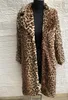 Women's Fur & Faux Coat Classic Leopard Star Style Medium Long Cloak Winter Women