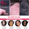 Real Invisible HD Lace Frontal Melt all color Skins Water Wave Cierre de encaje Virgin Human Raw Hair para mujer 13x6 13x4 Lace Frontal Pre Plucked Hairline con Baby Hair