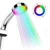 Banyo duş başları renk değiştiren duş kafası LED ışık parlayan otomatik 7 renk değiştiren otomatik el taşıma duş banyo dekor j230303