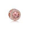 Pandora Rose Heart Charm S925 Sterling Silver Transparent Glittering Beads Adequado para jóias de moda de bracelete diy