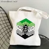 أكياس التسوق Women Shopper Bag Lesbian Pride Bee Hive Illustration Harajuku Canvas Girl Handbag Conder Lady