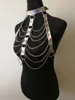 Chaînes mode cuir PU Style B782 femmes harnais Laser soutien-gorge chaîne collier tour de cou argent collier bijoux accessoires