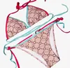 Dames bikini ontwerper sexy strand bikini's badpak mode brief gedrukt kant-up zomer split badpak bikini's voor dames