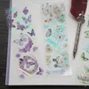 Cadeau cadeau 2 feuilles mélange argent cage à oiseaux grandir papillon et fleur style PVC autocollant scrapbooking bricolage étiquette décoration étiquette