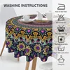 Table Cloth Bohemian Round Tablecloth 60 Inch Mandala Retro Boho Cloths For Kitchen Dining Room Party Modern Mexican Tablecloths