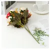 装飾的な花5ブーケ人工ダブルカラーローズウェディング装飾偽の花のアクセサリーギフト愛好家
