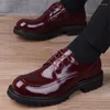 Kleid Schuhe Frühling Herbst Casual Männer Leder Büro Für Anzüge Runde Kopf Plattform Lace Up Oxfords