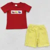 Moda infantil designer de roupas novas meninos conjuntos curtos de algodão bordado boutique roupas de bebê menino roupas de crianças por atacado