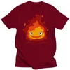 Men's T-Shirts Mens Clothing Moving Castle She Likes My Spark Cartoon T-Shirt For Men Short Sleeve Cotton Fabric Funny Howl Black Tops Tees G230303