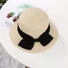 Hattar sommar barn fjäril knut halm fedora hatt barn visir strand sol baby flickor solhat bred grim floppy panama för flicka