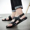 Sandals ALCUBIEREE Mens Gladiator Chain Designer Cow Leather Casual Male Outside Flats Roma Shoes Summer Beach