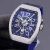 Titta på herrdiamant Automatisk klocka 3D tredimensionellt teckensnitt V45 Wine Cask Modeling Gentleman's Watch