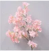 Dekorativa blommor 90 cm lång konstgjord körsbärsblomma blommor färgglada bröllopsdekorationer simulering sakura grenpografi ta po