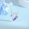 Anhänger Halsketten VOQ Silber Farbe Schmetterling Liebe Iris Halskette Damen Schmuck Erinnerung Hochzeit Valentinstag Geschenk