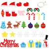 Décorations de noël feutre arbre bricolage avec lumière LED enfants cadeau jouets tenture murale ornements année 2023 décoration pour la maison Navidad