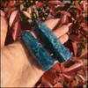 Arts And Crafts 2Pcs Natural Blue Apatite Crystal Wand Stone Single Point For Healing T200117 Drop Delivery Home Garden Dh16T