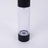Storage Bottles 50ml Classic Black Vacuum Airless Pump Bottle Cosmetic Essence Oil Lotion Packaging Refillable LX1243