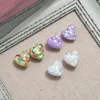 Stud Earrings Fancy Resin Full Crysttal Sweet Heart For Women Party Wedding Cute Chic Girls Simple Romantic Gifts