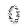 925 Silver Women Fit Pandora Ring Original Heart Crown Fashion Rings Big Rose Gold Crystal Flower Diy Rose Gold Crown 234C